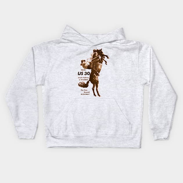 1940's Wyoming Cowboy Kids Hoodie by historicimage